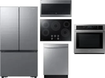 5 Piece Package Includes Refrigerator, Cooktop, Wall Oven, Microwave And Dishwasher