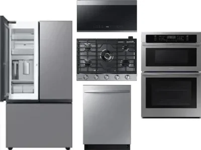5 Piece Package Includes Refrigerator, Cooktop, Wall Oven, Microwave And Dishwasher
