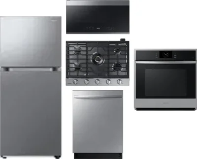 5 Piece Package Includes Refrigerator, Cooktop, Wall Oven, Microwave And Dishwasher