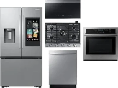 5 Piece Package Includes Refrigerator, Cooktop, Wall Oven, Microwave And Dishwasher