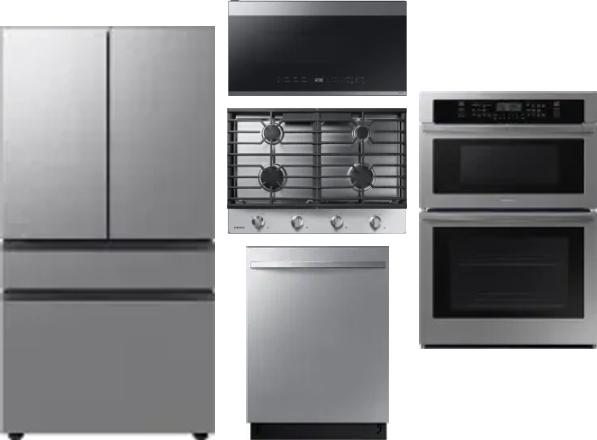5 Piece Package Includes Refrigerator, Cooktop, Wall Oven, Microwave And Dishwasher
