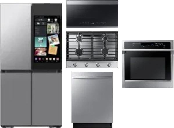 5 Piece Package Includes Refrigerator, Cooktop, Wall Oven, Microwave And Dishwasher