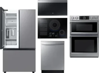 5 Piece Package Includes Refrigerator, Cooktop, Wall Oven, Microwave And Dishwasher