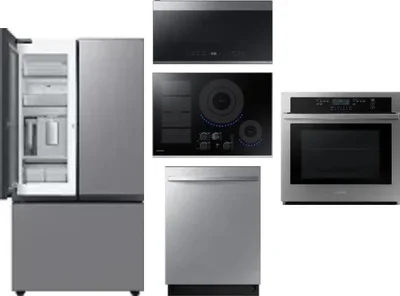 5 Piece Package Includes Refrigerator, Cooktop, Wall Oven, Microwave And Dishwasher