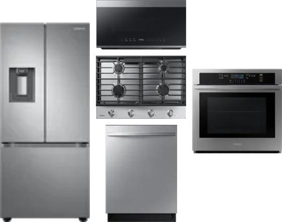 5 Piece Package Includes Refrigerator, Cooktop, Wall Oven, Microwave And Dishwasher