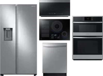 5 Piece Package Includes Refrigerator, Cooktop, Wall Oven, Microwave And Dishwasher