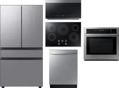 5 Piece Package Includes Refrigerator, Cooktop, Wall Oven, Microwave And Dishwasher