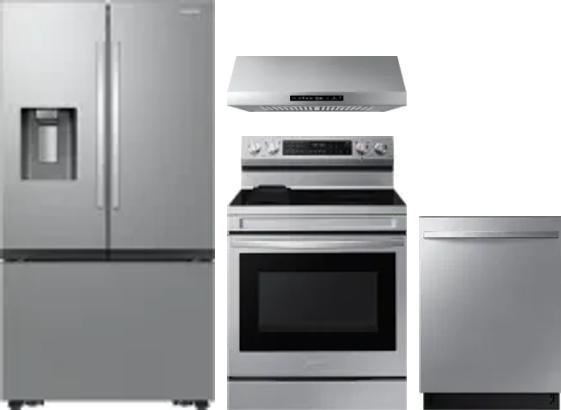 4 Piece Package Includes Refrigerator, Range, Hood And Dishwasher