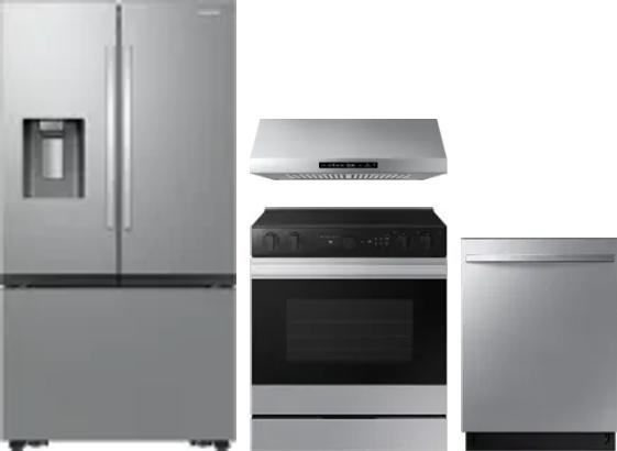 4 Piece Package Includes Refrigerator, Range, Hood And Dishwasher