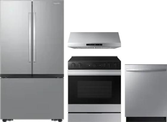 4 Piece Package Includes Refrigerator, Range, Hood And Dishwasher