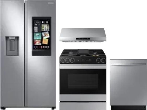 4 Piece Package Includes Refrigerator, Range, Hood And Dishwasher