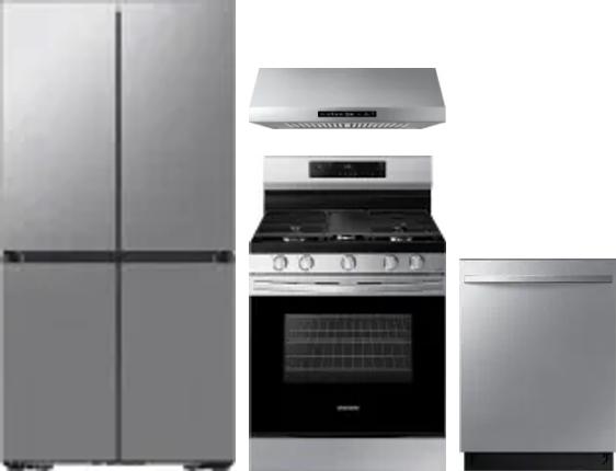 4 Piece Package Includes Refrigerator, Range, Hood And Dishwasher