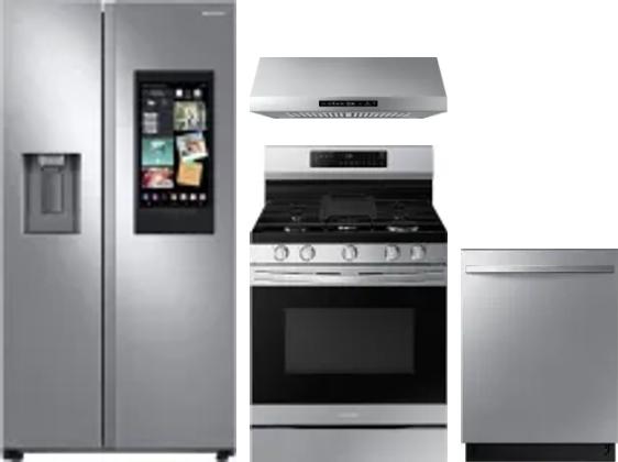 4 Piece Package Includes Refrigerator, Range, Hood And Dishwasher