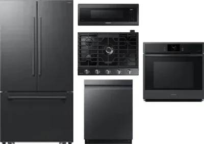 5 Piece Package Includes Refrigerator, Cooktop, Wall Oven, Microwave And Dishwasher