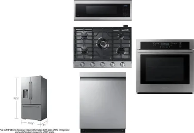 5 Piece Package Includes Refrigerator, Cooktop, Wall Oven, Microwave And Dishwasher