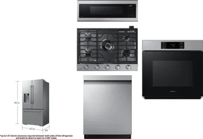 5 Piece Package Includes Refrigerator, Cooktop, Wall Oven, Microwave And Dishwasher