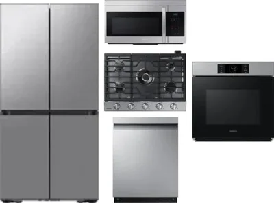 5 Piece Package Includes Refrigerator, Cooktop, Wall Oven, Microwave And Dishwasher