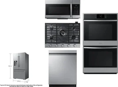 5 Piece Package Includes Refrigerator, Cooktop, Wall Oven, Microwave And Dishwasher