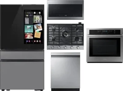 5 Piece Package Includes Refrigerator, Cooktop, Wall Oven, Microwave And Dishwasher