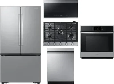 5 Piece Package Includes Refrigerator, Cooktop, Wall Oven, Microwave And Dishwasher