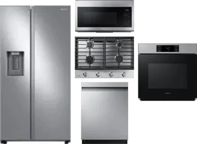 5 Piece Package Includes Refrigerator, Cooktop, Wall Oven, Microwave And Dishwasher