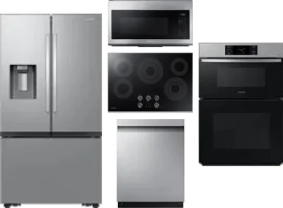 5 Piece Package Includes Refrigerator, Cooktop, Wall Oven, Microwave And Dishwasher