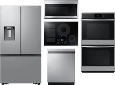 5 Piece Package Includes Refrigerator, Cooktop, Wall Oven, Microwave And Dishwasher