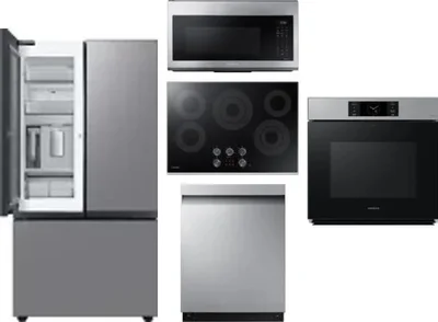 5 Piece Package Includes Refrigerator, Cooktop, Wall Oven, Microwave And Dishwasher