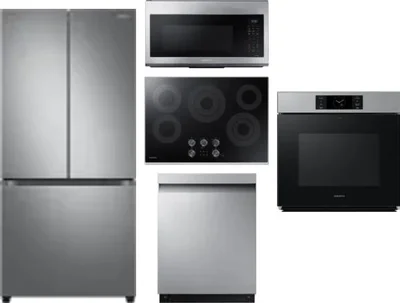 5 Piece Package Includes Refrigerator, Cooktop, Wall Oven, Microwave And Dishwasher