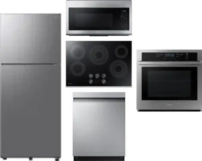 5 Piece Package Includes Refrigerator, Cooktop, Wall Oven, Microwave And Dishwasher