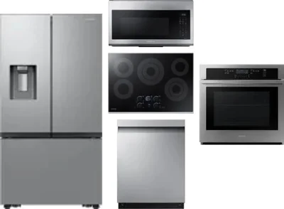 5 Piece Package Includes Refrigerator, Cooktop, Wall Oven, Microwave And Dishwasher