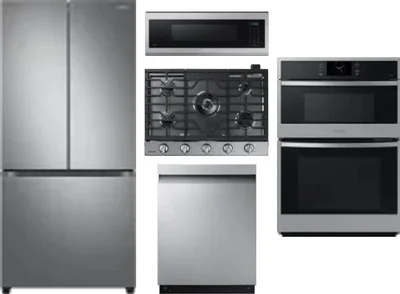5 Piece Package Includes Refrigerator, Cooktop, Wall Oven, Microwave And Dishwasher