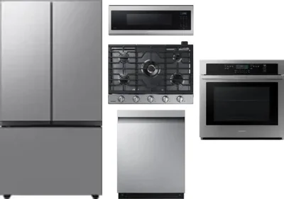 5 Piece Package Includes Refrigerator, Cooktop, Wall Oven, Microwave And Dishwasher