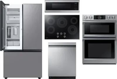 5 Piece Package Includes Refrigerator, Cooktop, Wall Oven, Microwave And Dishwasher