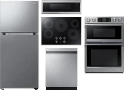 5 Piece Package Includes Refrigerator, Cooktop, Wall Oven, Microwave And Dishwasher