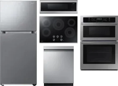 5 Piece Package Includes Refrigerator, Cooktop, Wall Oven, Microwave And Dishwasher