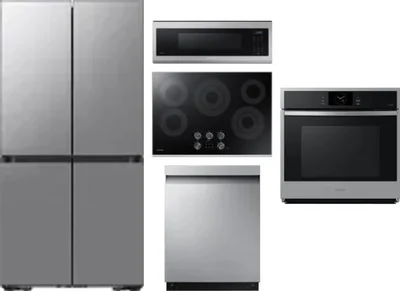 5 Piece Package Includes Refrigerator, Cooktop, Wall Oven, Microwave And Dishwasher