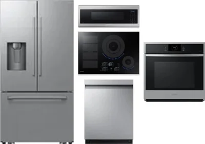 5 Piece Package Includes Refrigerator, Cooktop, Wall Oven, Microwave And Dishwasher