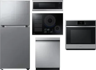 5 Piece Package Includes Refrigerator, Cooktop, Wall Oven, Microwave And Dishwasher