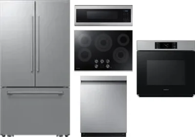 5 Piece Package Includes Refrigerator, Cooktop, Wall Oven, Microwave And Dishwasher