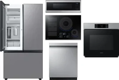5 Piece Package Includes Refrigerator, Cooktop, Wall Oven, Microwave And Dishwasher