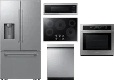 5 Piece Package Includes Refrigerator, Cooktop, Wall Oven, Microwave And Dishwasher