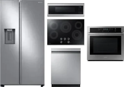 5 Piece Package Includes Refrigerator, Cooktop, Wall Oven, Microwave And Dishwasher