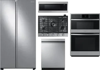 5 Piece Package Includes Refrigerator, Cooktop, Wall Oven, Microwave And Dishwasher