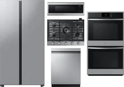 5 Piece Package Includes Refrigerator, Cooktop, Wall Oven, Microwave And Dishwasher