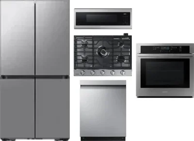 5 Piece Package Includes Refrigerator, Cooktop, Wall Oven, Microwave And Dishwasher