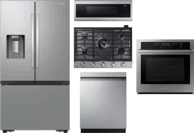 5 Piece Package Includes Refrigerator, Cooktop, Wall Oven, Microwave And Dishwasher