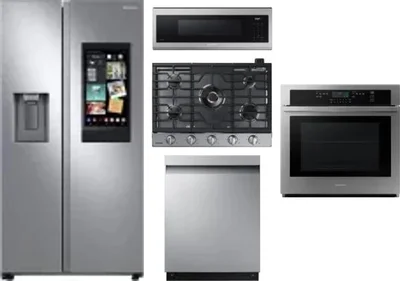 5 Piece Package Includes Refrigerator, Cooktop, Wall Oven, Microwave And Dishwasher