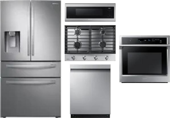 5 Piece Package Includes Refrigerator, Cooktop, Wall Oven, Microwave And Dishwasher
