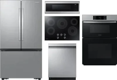 5 Piece Package Includes Refrigerator, Cooktop, Wall Oven, Microwave And Dishwasher